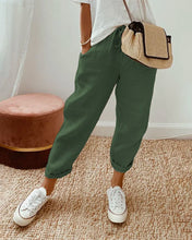 Load image into Gallery viewer, Cotton linen solid color pants