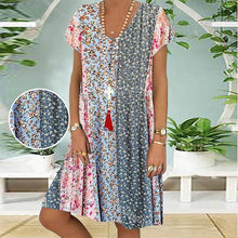 Load image into Gallery viewer, Mini Flower Boho Mini Dress