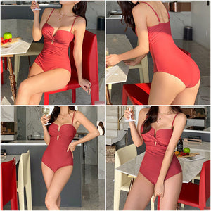 Women's Solid Color One Piece Swimsuit