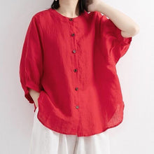 Load image into Gallery viewer, Leisure Solid Color Half Sleeve O-neck Blouse