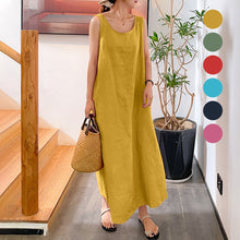 Load image into Gallery viewer, Cotton Linen Sling Sleeveless Dress