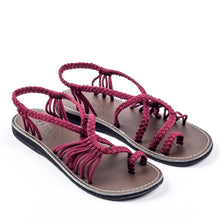 Load image into Gallery viewer, Palm Leaf Flat Sandals for Women, 1 Pair