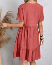 Load image into Gallery viewer, Solid Color Dress with Short Sleeves