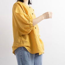 Load image into Gallery viewer, Leisure Solid Color Half Sleeve O-neck Blouse