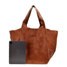 Load image into Gallery viewer, Women Oversize Weekender Leather Handbags