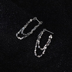 Sequins Chain Tassel Earrings