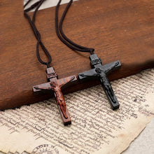 Load image into Gallery viewer, Jesus Cross Wooden Necklace