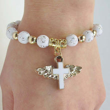 Load image into Gallery viewer, Angel Wing Cross Bracelet