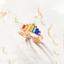 Load image into Gallery viewer, Pre-Sale&gt;&gt;Rainbow Micro Diamond Ring