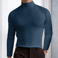 Load image into Gallery viewer, Men&#39;s high collar solid color bottoming shirt