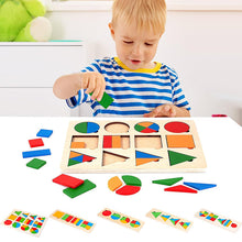 Load image into Gallery viewer, Montessori Wooden Sorting Game with Geometric Shapes
