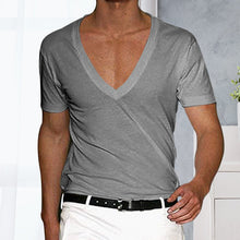 Load image into Gallery viewer, Men&#39;s Basic Deep V-Neck Cotton Short Sleeve T-Shirt