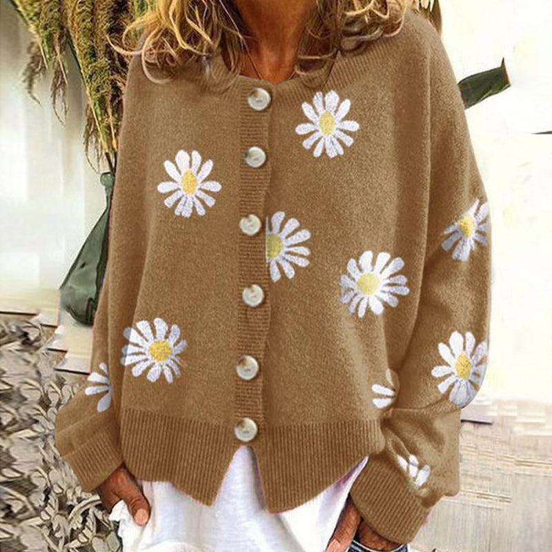 Knit Sweater Button Long Sleeve Loose Cardigan