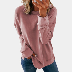 Loose Solid Color Long Sleeve T-shirt