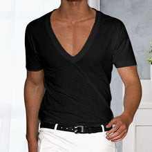 Load image into Gallery viewer, Men&#39;s Basic Deep V-Neck Cotton Short Sleeve T-Shirt