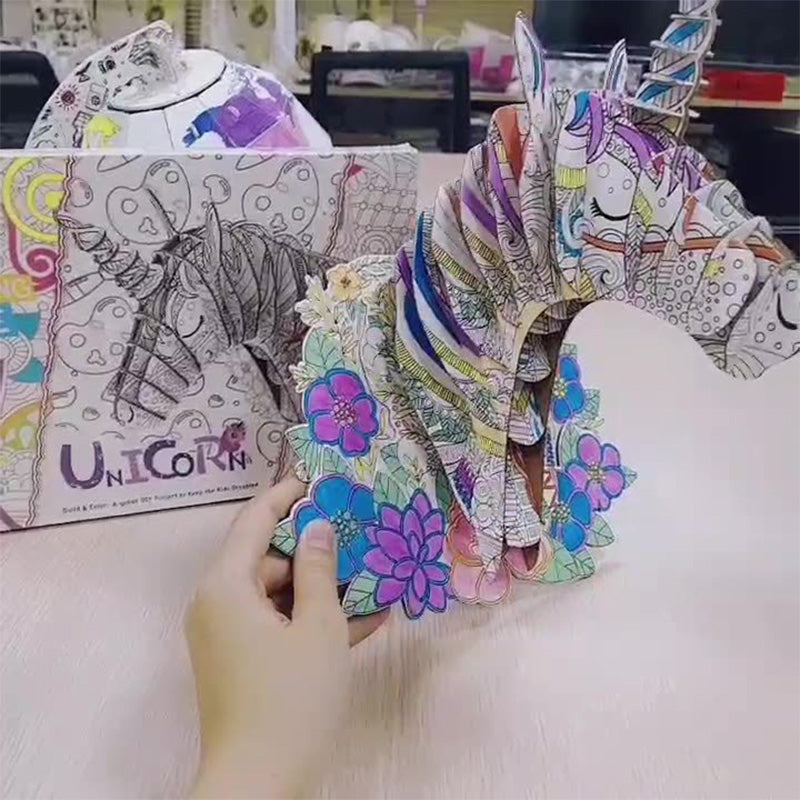 Creative Unicorn 3D Color Puzzles Set