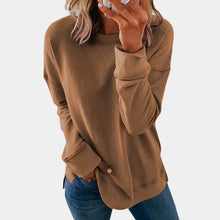 Load image into Gallery viewer, Loose Solid Color Long Sleeve T-shirt