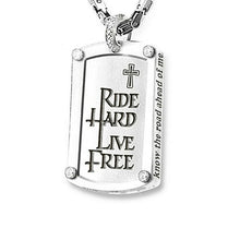 Load image into Gallery viewer, Motorcycle cross pendant necklace