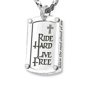 Motorcycle cross pendant necklace