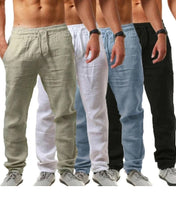 Load image into Gallery viewer, Cotton linen breathable solid color pants