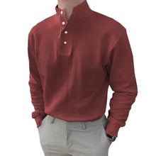Load image into Gallery viewer, Men&#39;s High Neck Long Sleeve Polo Shirt