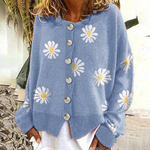 Knit Sweater Button Long Sleeve Loose Cardigan