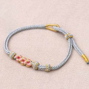 Peach Blossom Adjustable Braided Bracelet