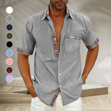 Load image into Gallery viewer, Men&#39;s Casual Plaid Collar Button Summer Shirt