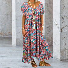Load image into Gallery viewer, Loose Long Printed Bohemian Dress