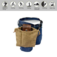 Load image into Gallery viewer, Leather and canvas bushcraft bag