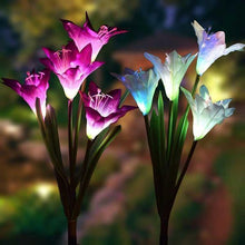 Load image into Gallery viewer, Solar Powered LED Flower Stake Set