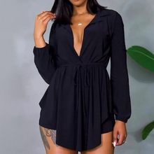 Load image into Gallery viewer, Solid Overlap Belted Asymmetrical Hem Top &amp; Shorts Set