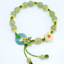 Load image into Gallery viewer, Butterfly Natural Emerald Jade Stone Bracelet
