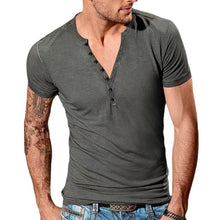 Load image into Gallery viewer, Men&#39;s Plain Henley Vacation T-shirt