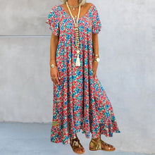 Load image into Gallery viewer, Loose Long Printed Bohemian Dress