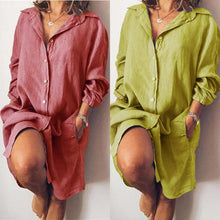 Load image into Gallery viewer, Women&#39;s Casual Pure Color Shirt Dress