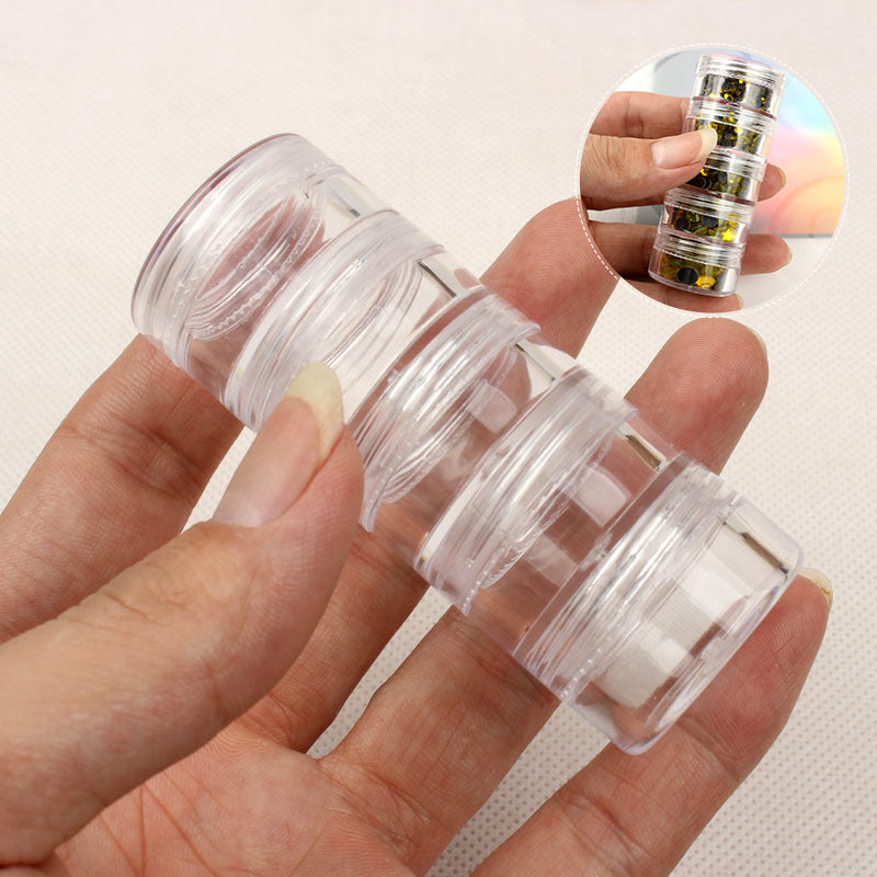 5 Connected Transparent Sealed Bottles