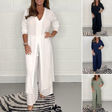 Load image into Gallery viewer, Casual Two Pieces Suit With Long Top &amp; Matching Trouser