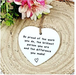 Ceramic Heart Quote card(GIft package)