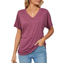 Load image into Gallery viewer, New Casual Pullover V-Neck Solid Color Loose Ladies Tops