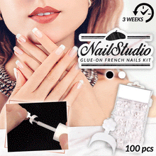 Load image into Gallery viewer, Glue-On French Manicure Nails Kit