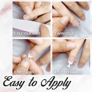 Glue-On French Manicure Nails Kit