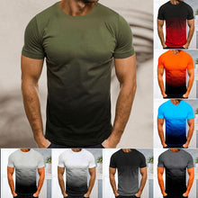 Load image into Gallery viewer, Gradient Print Round Neck Short Sleeve Top