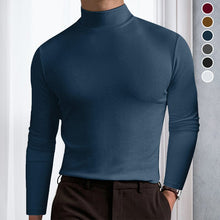 Load image into Gallery viewer, Men&#39;s high collar solid color bottoming shirt