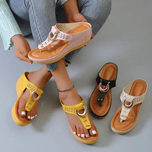 Load image into Gallery viewer, Summer Women Flip Flops Wedges Thick Slippers