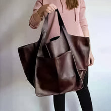 Load image into Gallery viewer, Women Oversize Weekender Leather Handbags